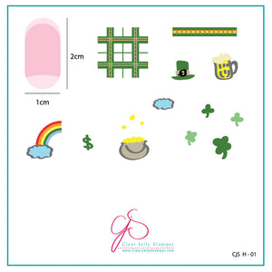 Clear Jelly Stamper- H-01- Saint Pat's Pot of Gold