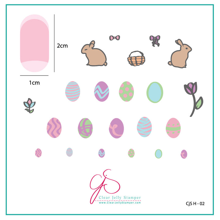 Clear Jelly Stamper- H-02- Peter Cottontail&#39;s Easter Eggs