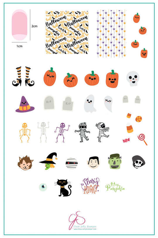 Clear Jelly Stamper- H-23- Dancing Skeletons