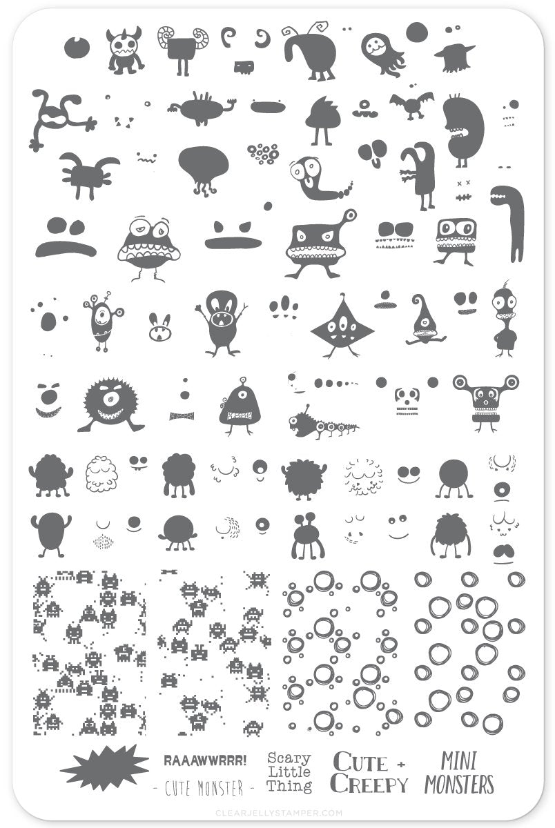 Clear Jelly Stamper- H-27- Monster Mash!