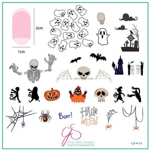 Clear Jelly Stamper- H-55- Hallo-Ween