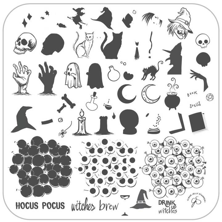 Clear Jelly Stamper- H-56- Witches' Brew