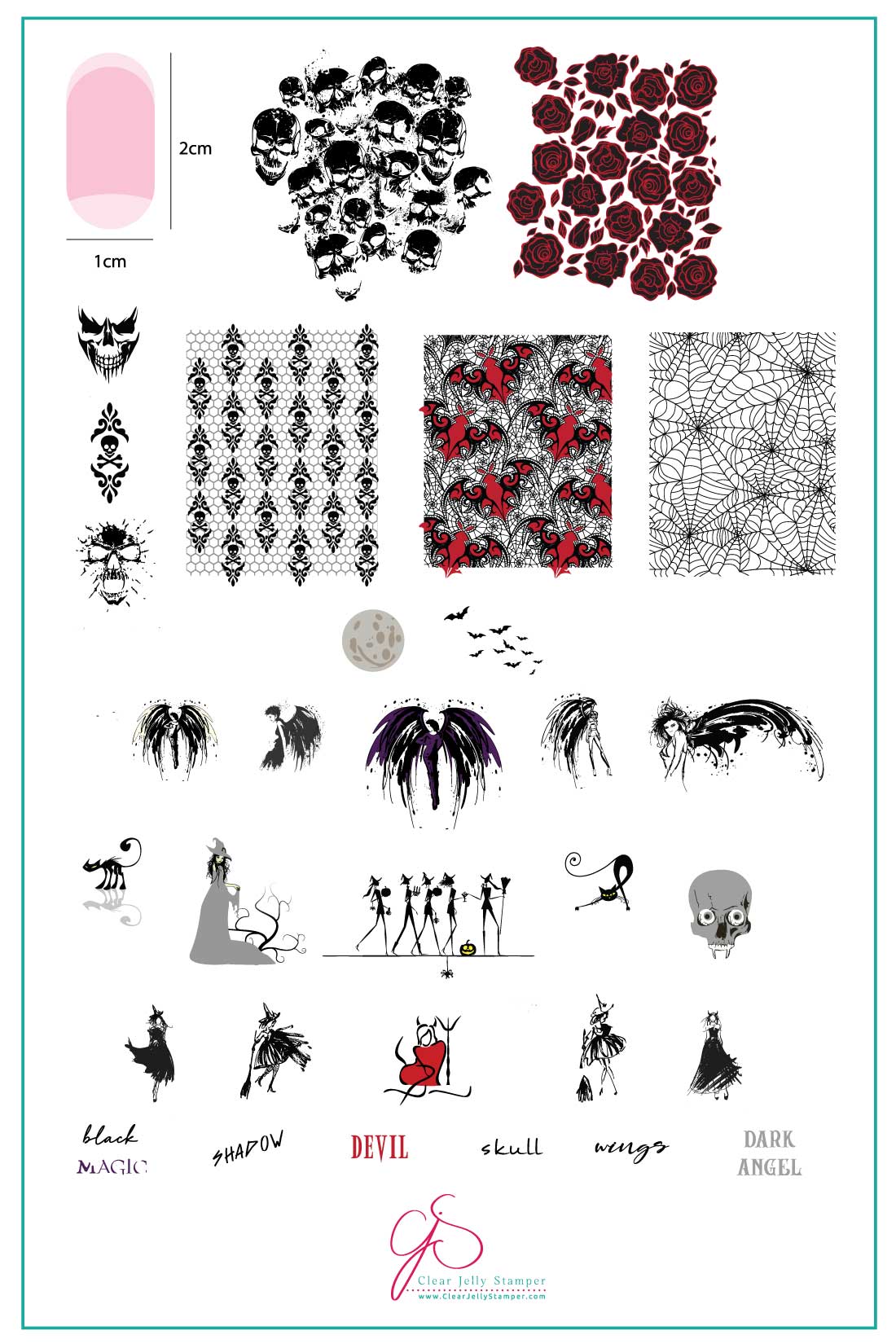 Clear Jelly Stamper- H-59- Dark Angel