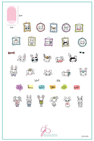 Clear Jelly Stamper- H-65- Hipster Bunnies