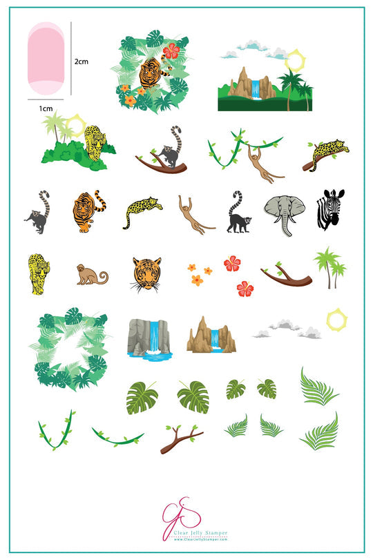 Clear Jelly Stamper- LC-34- Suzie's Welcome to the Jungle