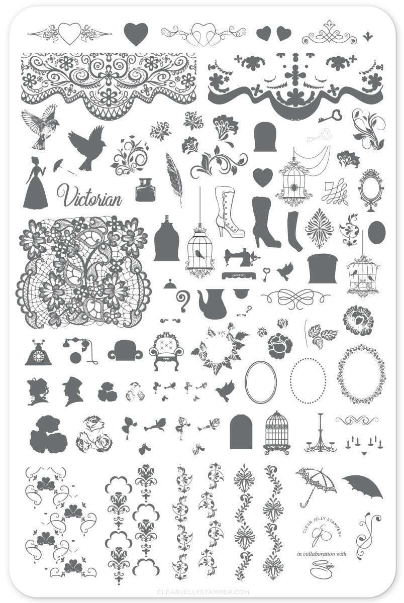 Clear Jelly Stamper- LC-45- Suzie&#39;s Victorian Plate