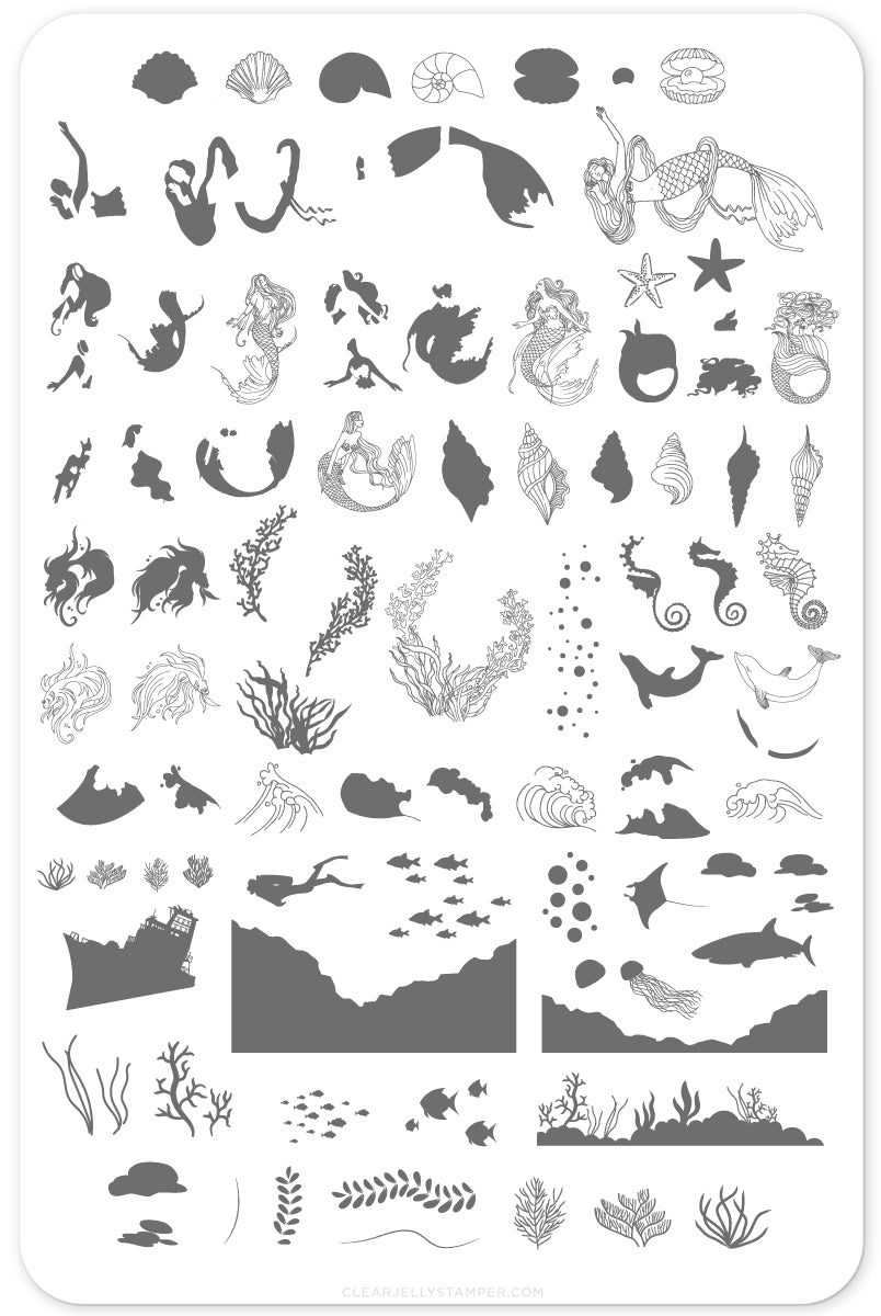 Clear Jelly Stamper- LC-48- Suzie&#39;s Mermaid &amp; Things