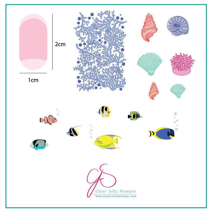 Clear Jelly Stamper- LC-49- Suzie&#39;s Tropical Fish