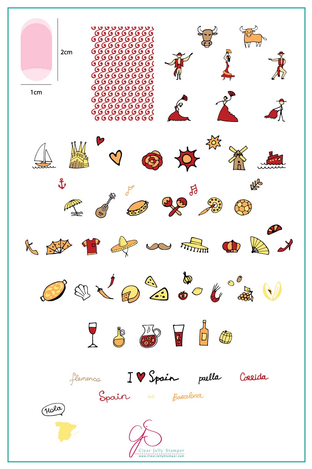 Clear Jelly Stamper- LC-61- I Love Spain