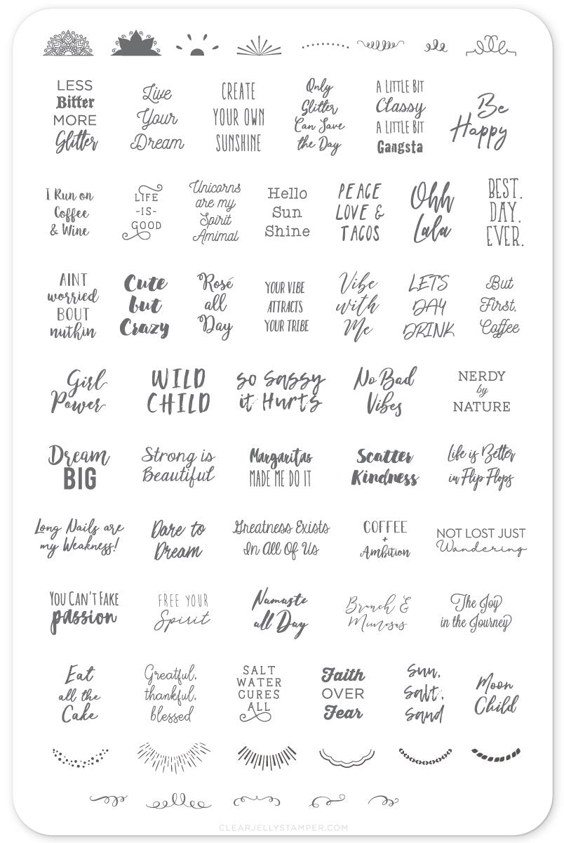 Clear Jelly Stamper- LC-41- Quote-A-Licious