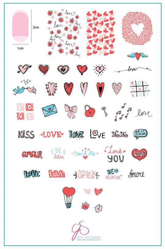 Clear Jelly Stamper- V-12- LoVe Notes