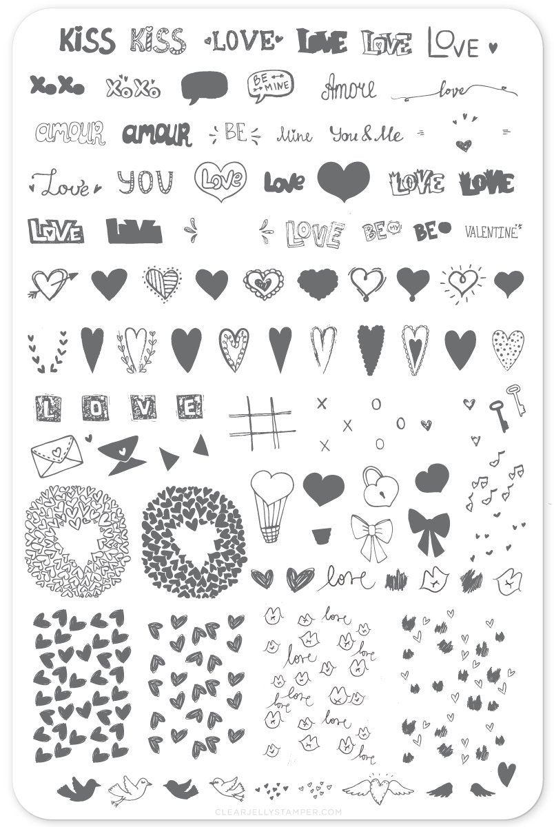 Clear Jelly Stamper- V-12- LoVe Notes