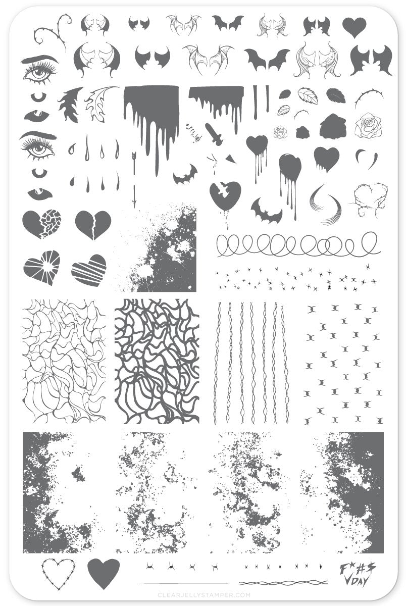 Clear Jelly Stamper- V-14- Dark Heart