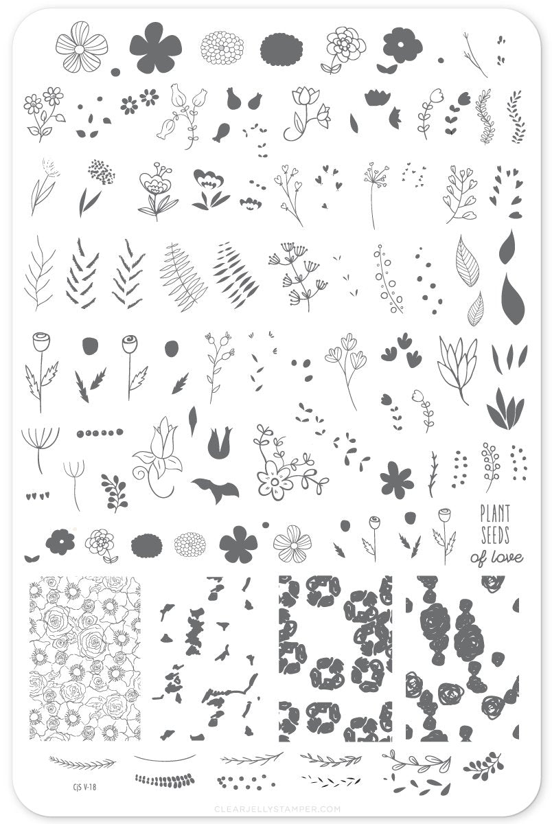 Clear Jelly Stamper- V-18- Blossoming Romance