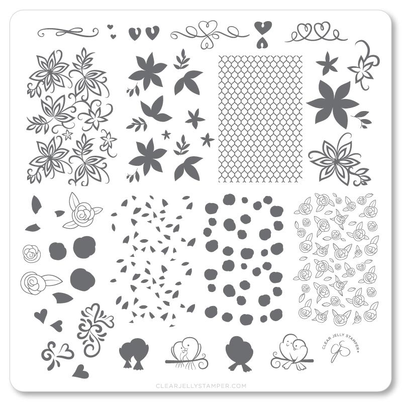 Clear Jelly Stamper- V-25- Lace &amp; Floral