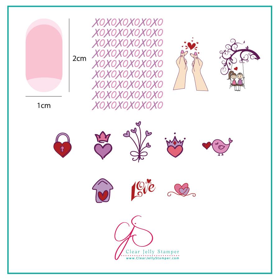 Clear Jelly Stamper- V-27- XOXO