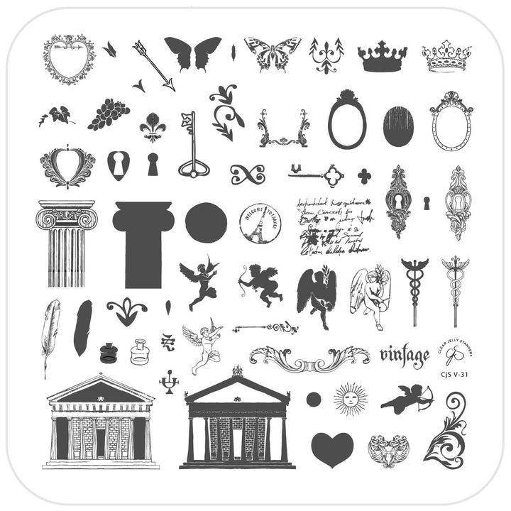 Clear Jelly Stamper- V-31- Romantic Cherub