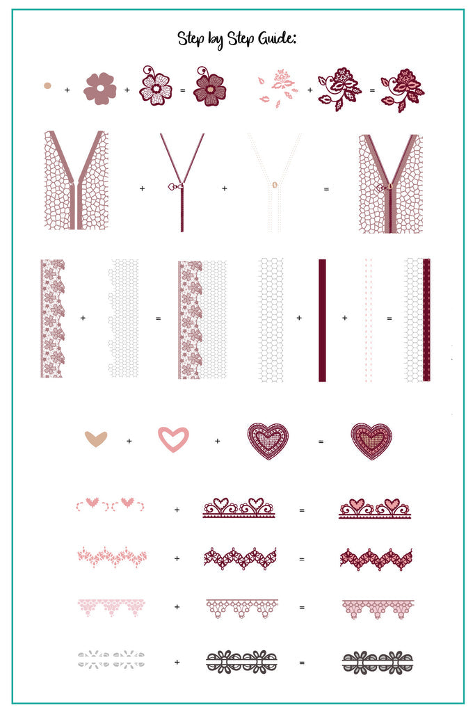 Clear Jelly Stamper- V-39- Leather & Lace