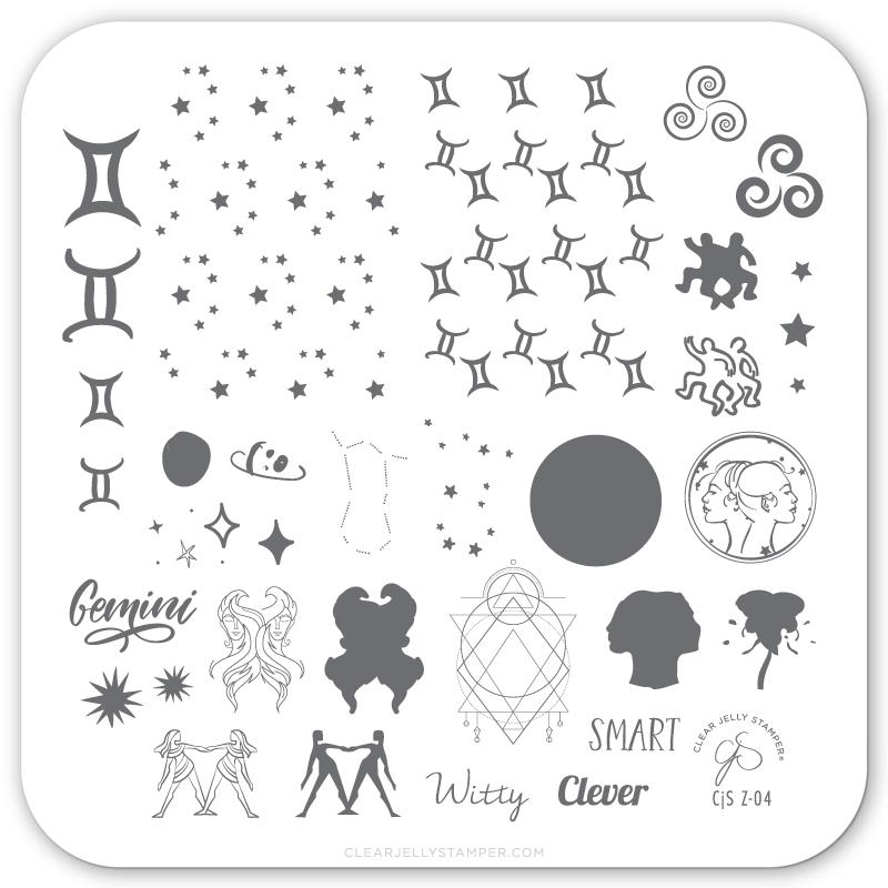 Clear Jelly Stamper- Z-04- Gemini