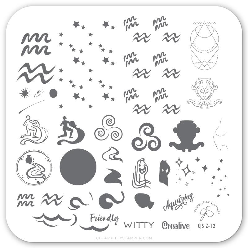Clear Jelly Stamper- Z-12- Aquarius