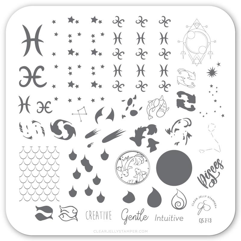 Clear Jelly Stamper- Z-13- Pisces