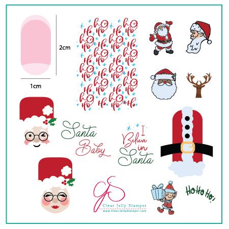 Clear Jelly Stamper- C-34- Classic Santa