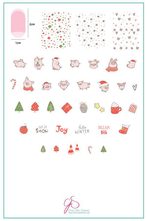Clear Jelly Stamper- C-50- Piggy Christmas