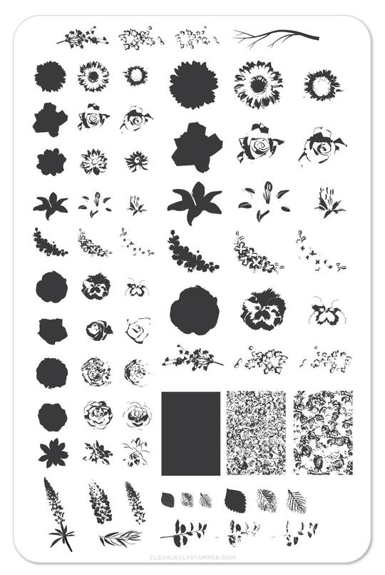 Clear Jelly Stamper- LC-13- Rose&#39;s Floral Garden