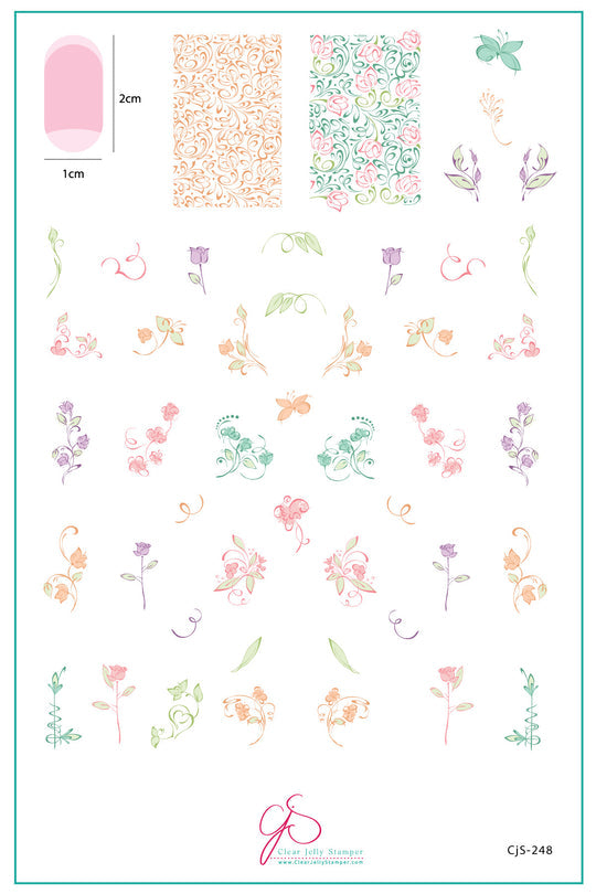 Clear Jelly Stamper- CjS-248- Name that Plate (Garden Swirl)