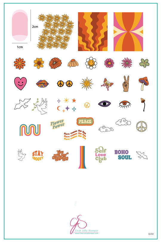 Clear Jelly Stamper- CjS-252- Hippie Revival