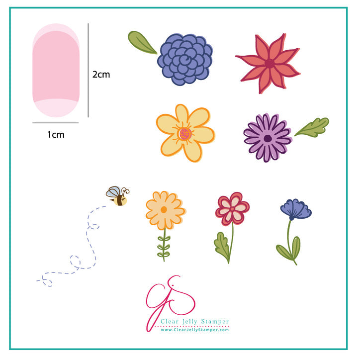 Clear Jelly Stamper- CjS-065- Petals on Point