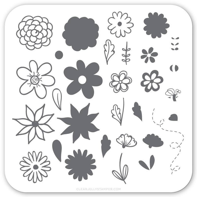 Clear Jelly Stamper- CjS-065- Petals on Point