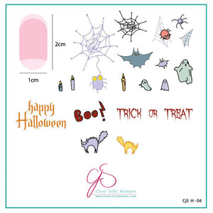 Clear Jelly Stamper- H-04- Halloween Trick or Treat?