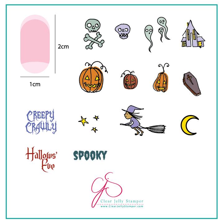 Clear Jelly Stamper- H-05- Halloween Spooky