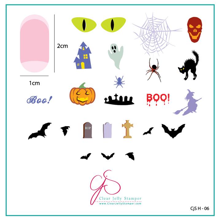 Clear Jelly Stamper- H-06- Halloween Boo!