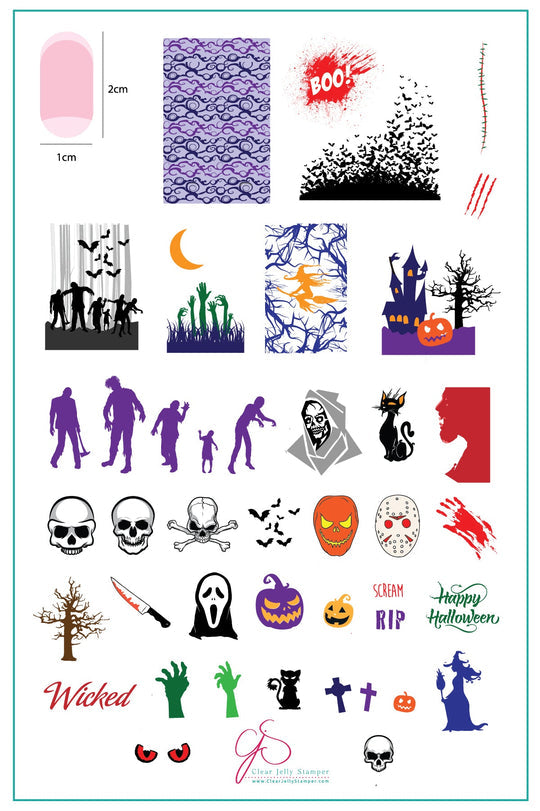 Clear Jelly Stamper- H-24- Wicked Halloween