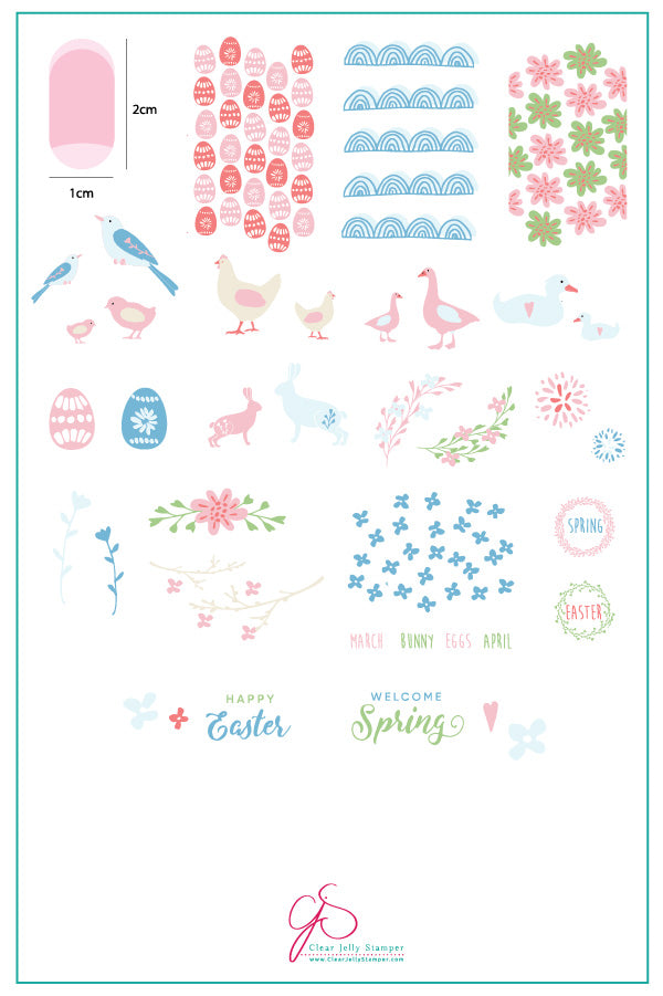 Clear Jelly Stamper- H-28- Springtime Easter