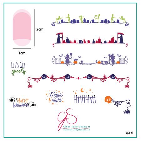 Clear Jelly Stamper- H-41- Let's Get Spooky