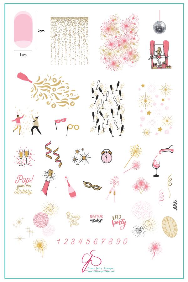 Clear Jelly Stamper- H-48- Pop the Bubbly