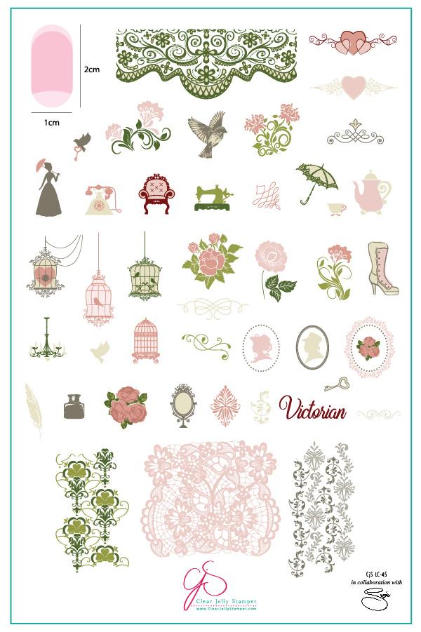 Clear Jelly Stamper- LC-45- Suzie's Victorian Plate