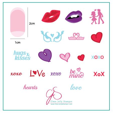 Clear Jelly Stamper- V-01- Luscious Lips &amp; Love
