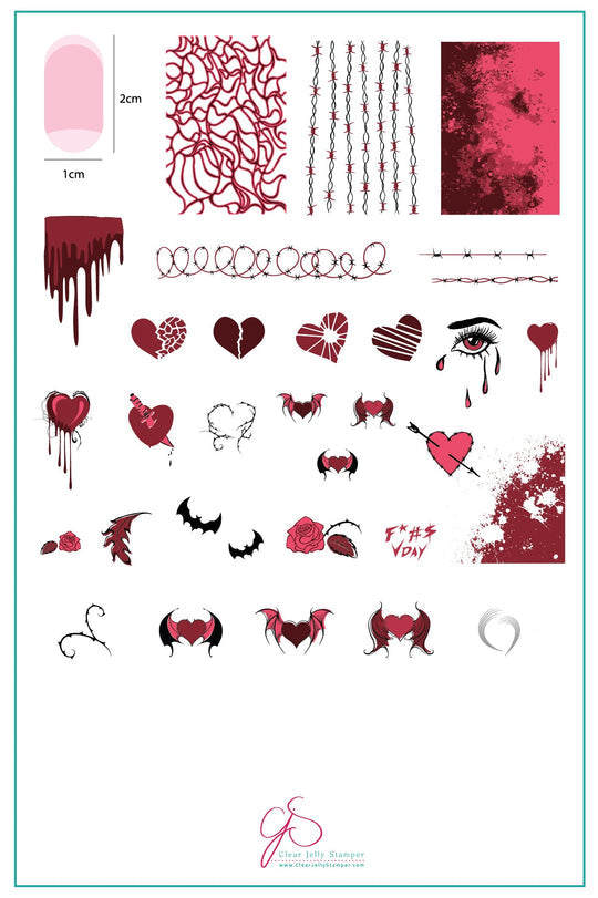 Clear Jelly Stamper- V-14- Dark Heart