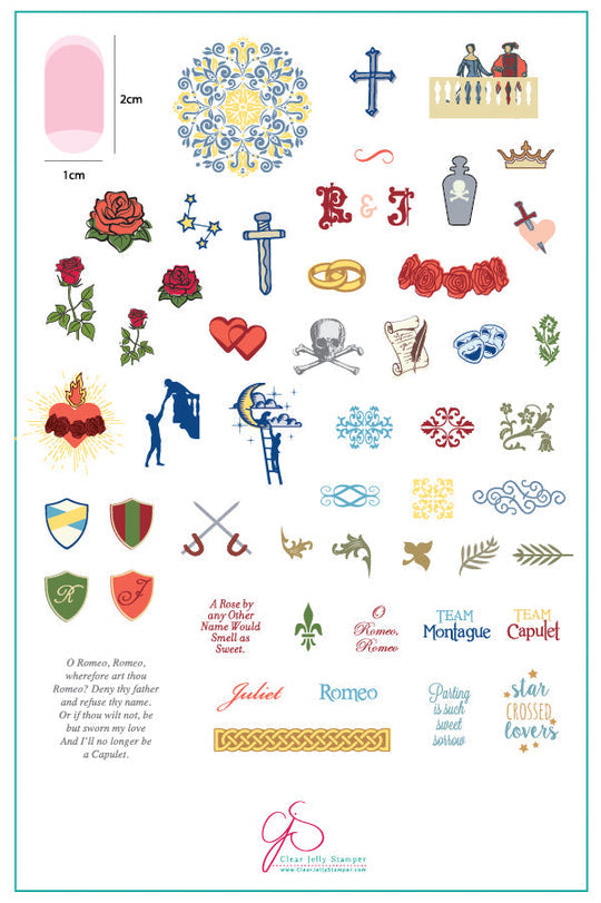 Clear Jelly Stamper- V-16- Juliet&#39;s Love Story