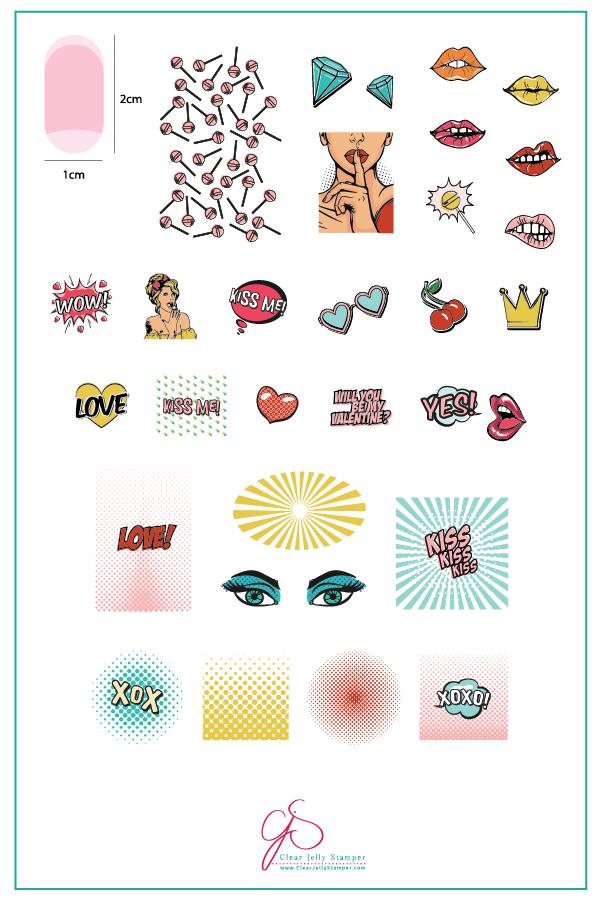 Clear Jelly Stamper- V-22- POP Heart