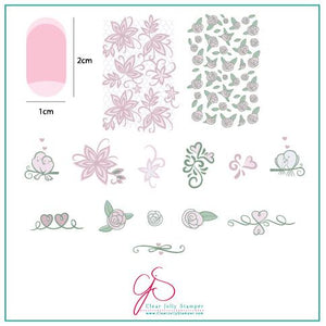 Clear Jelly Stamper- V-25- Lace & Floral
