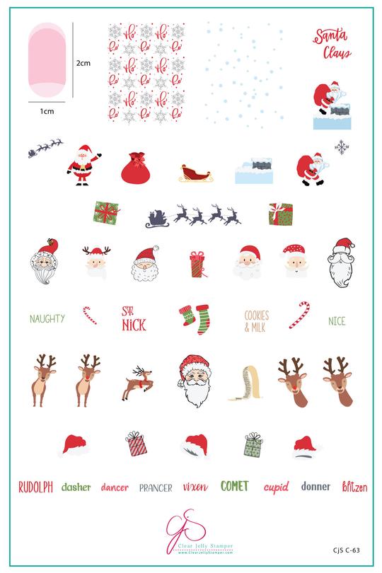 Clear Jelly Stamper- C-63- Dear Santa