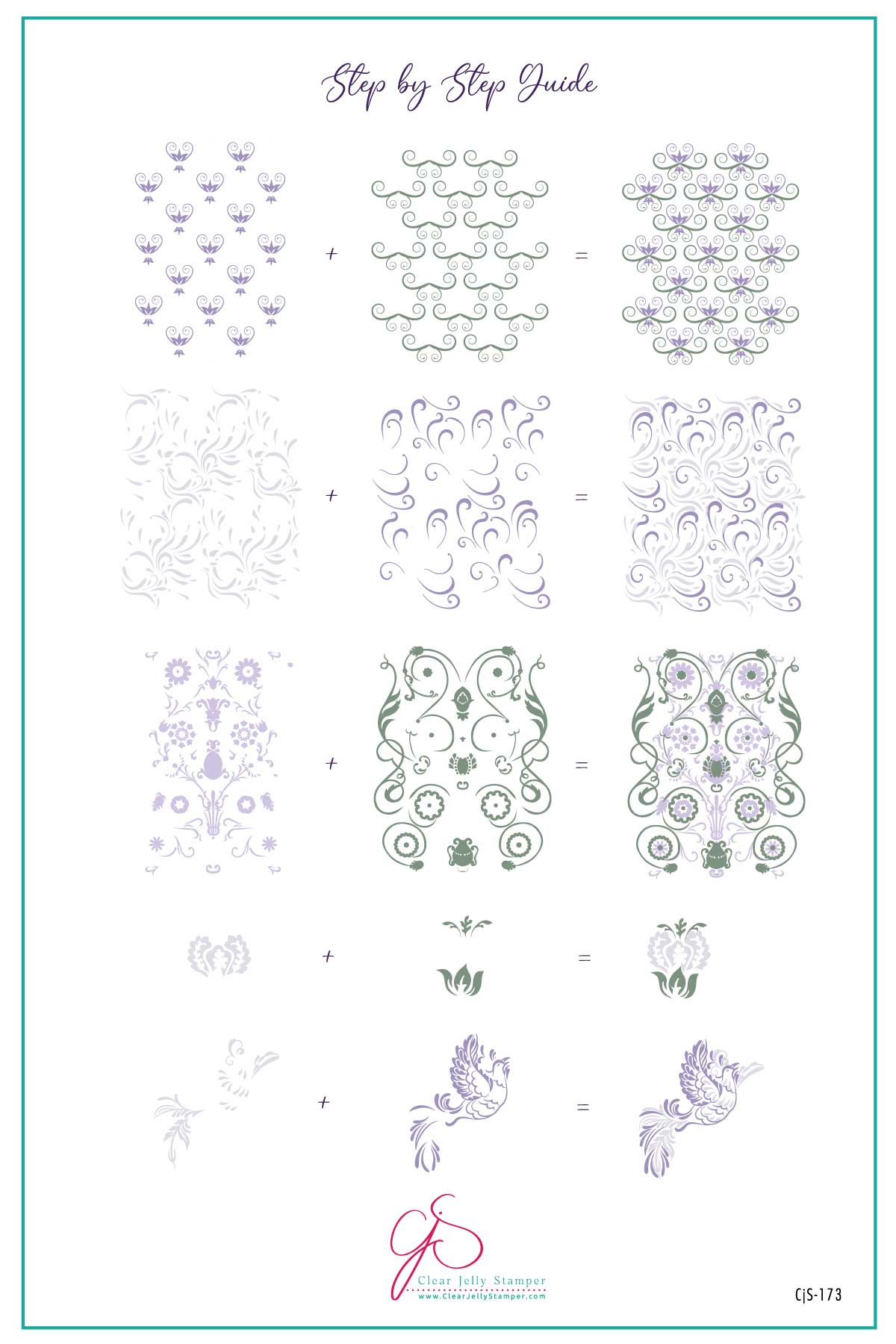Clear Jelly Stamper- CjS-173- English Garden Swirls