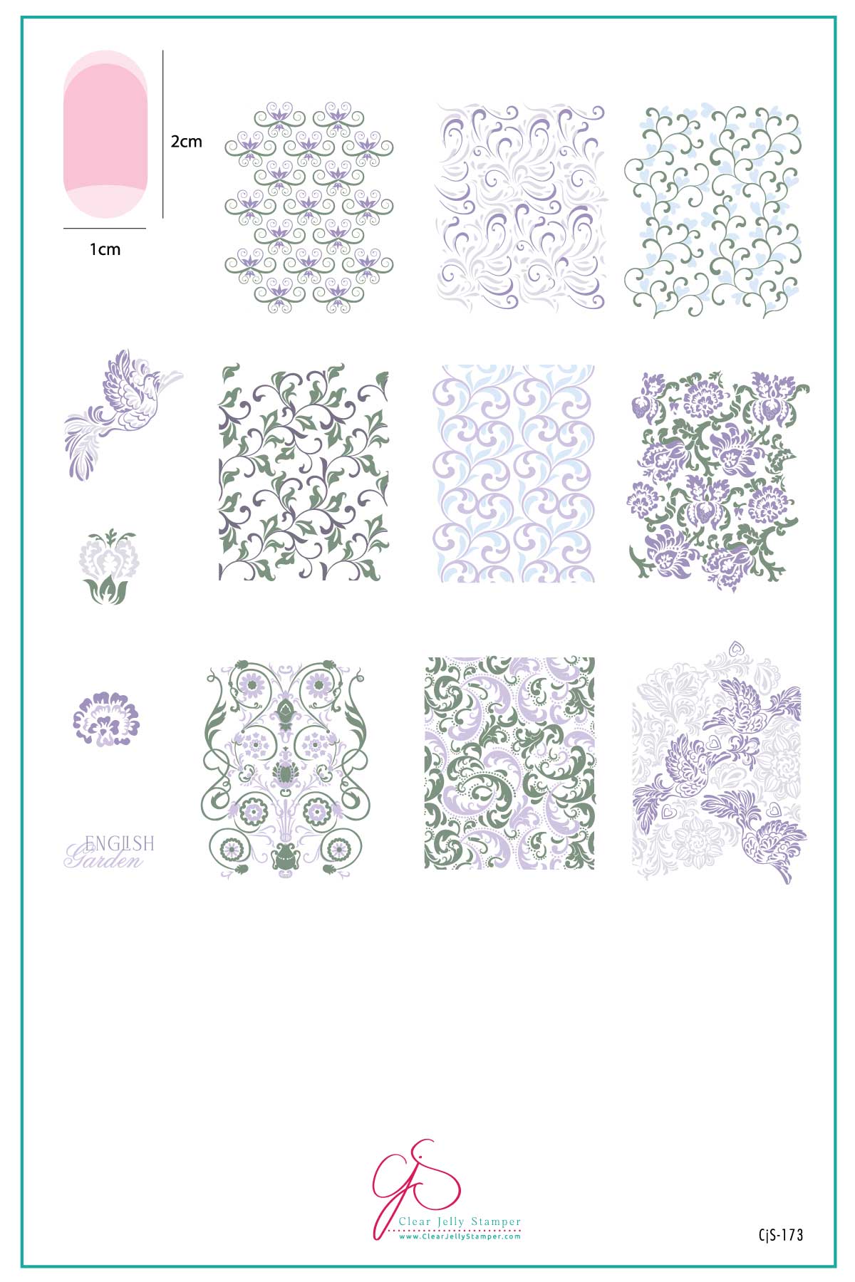 Clear Jelly Stamper- CjS-173- English Garden Swirls