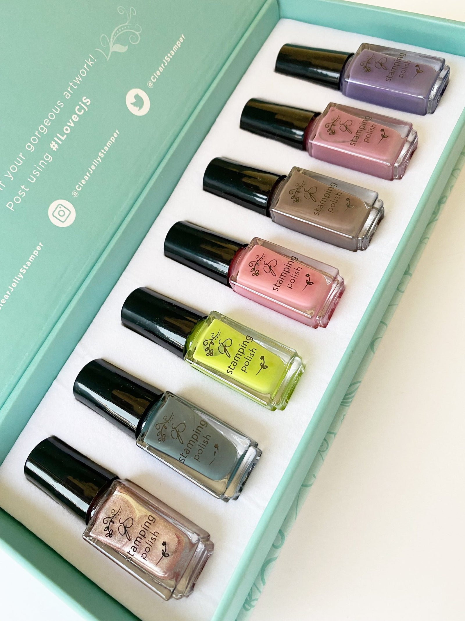 Clear Jelly Stamper- Stamping Polish- Flora Kit (7 colors)