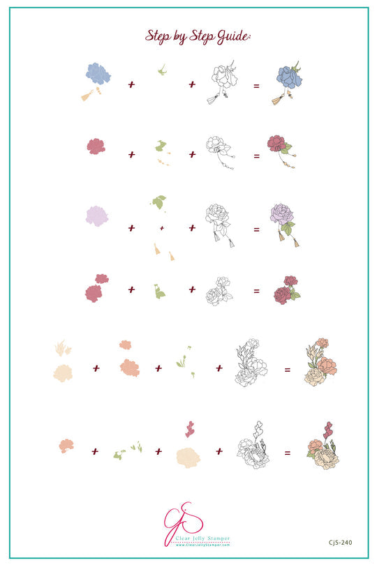 Clear Jelly Stamper- CjS-240- Floral Tassel